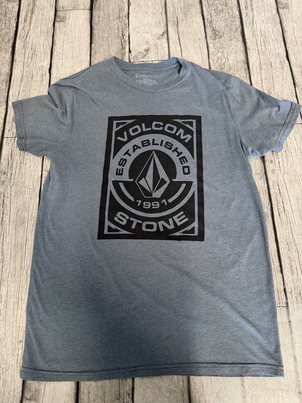 Men’s Volcom Short Sleeve Tshirt Skateboard Slate Blue Sz Medium